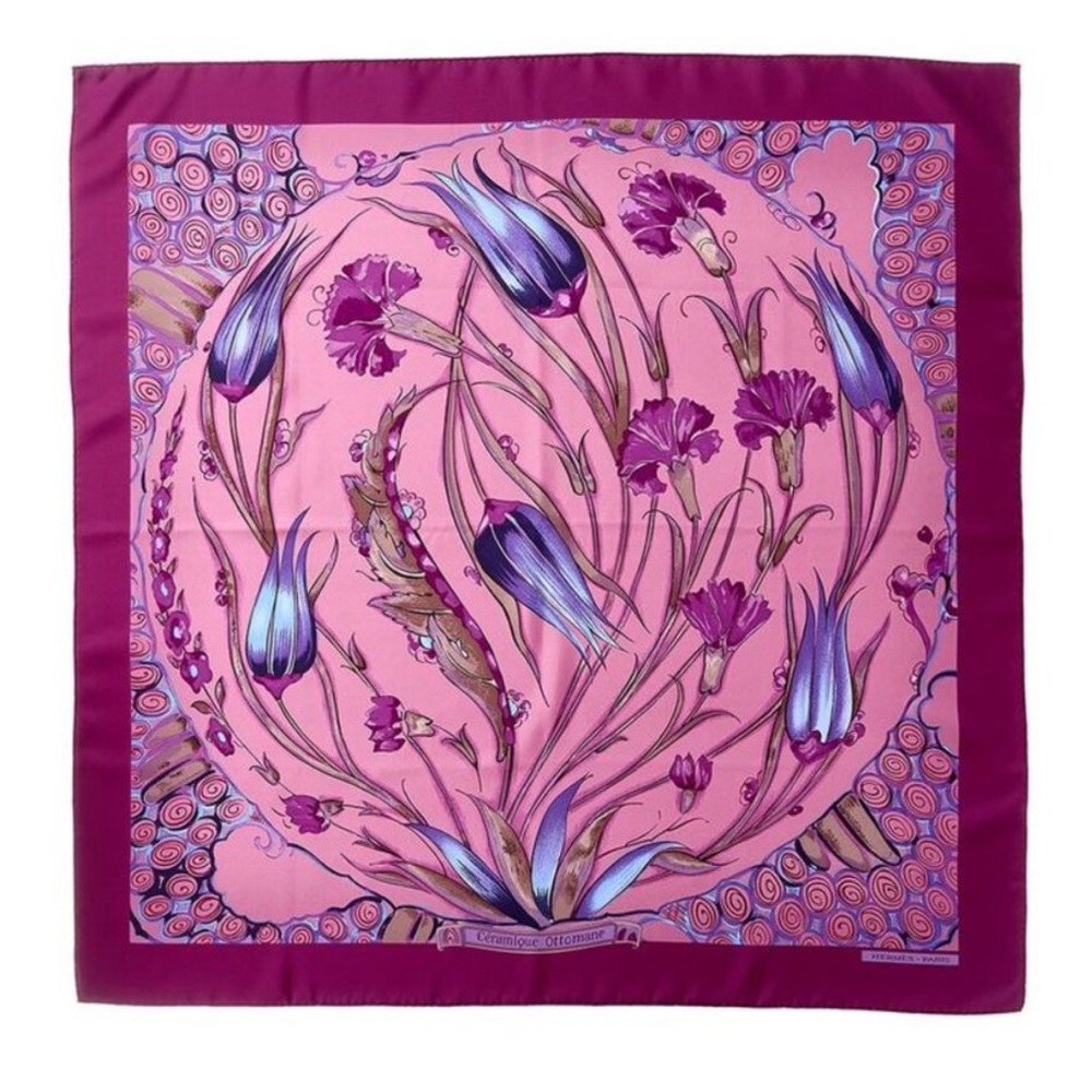 Hermès "Ceramique Ottomane," By Laurence Toutsy Bourthoumieux Silk Scarf